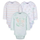 Gerber - 3Pk Baby Neutral Vegetables Long Sleeve Onesies Image 1