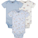 Gerber 3Pk Baby Onesies Boy Blue, 0/3M Image 1