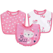 Gerber - 3Pk Terry Dribbler Bib, Pink Fox One Size Girl Image 1