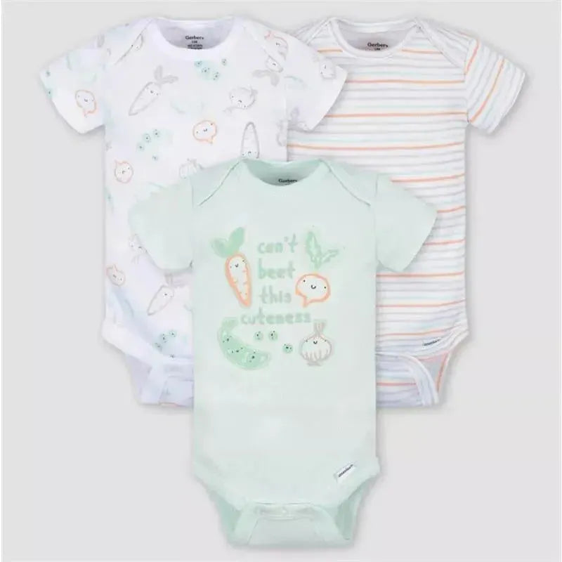 Gerber - 3Pk Vegetables Short Sleeve Onesies Image 1