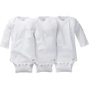 Gerber 3Pk White Onesies® - No Mitt Cuff - White Image 1