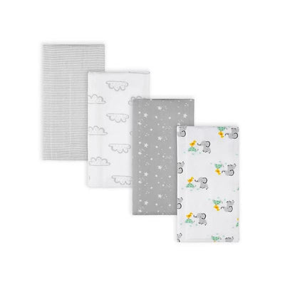 Gerber 4 PAck Baby Animals Flannel Burp Cloths Image 1