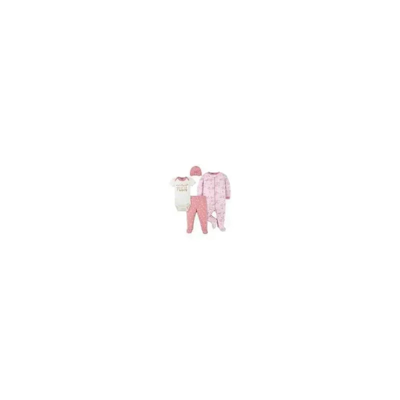 Gerber - 4Pc Set (Sleep'n play, Bodysuit, Footed Pant & Cap) - Girl Princess Image 1