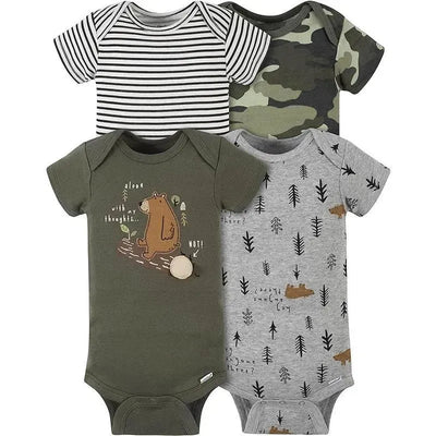 Gerber - 4Pk Baby Short Sleeve Onesies - Boy Bear Image 1