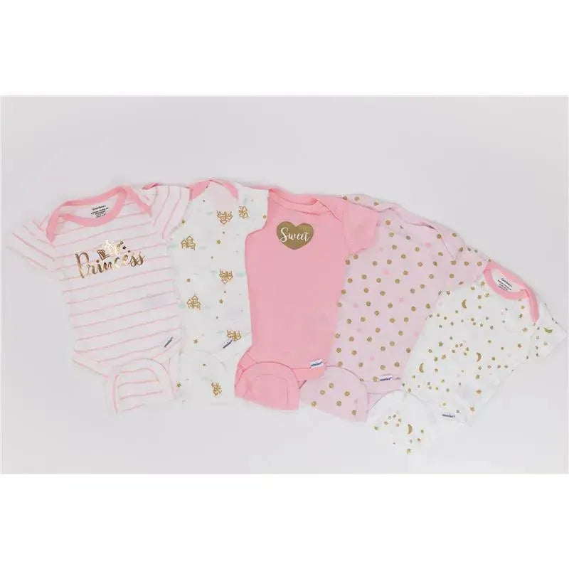 Gerber 5pk Castle Baby Girl Onesies Image 1