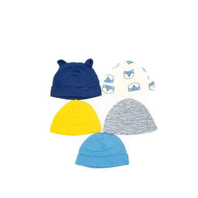 Gerber 5pk Fox Baby Boy Beanie Newborn Image 1