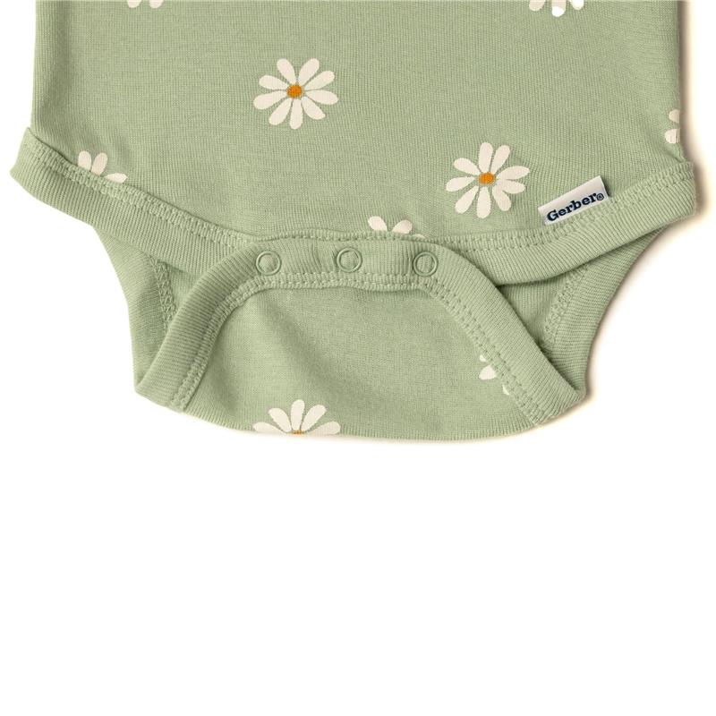 Gerber 8Pk Baby Girls Golden Floral Onesies Bodysuits Image 3