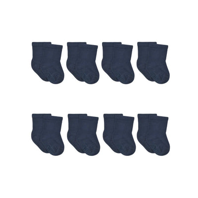 Gerber 8Pk Wiggle-Proof Jersey Crew Socks 0-6M, Navy Image 1
