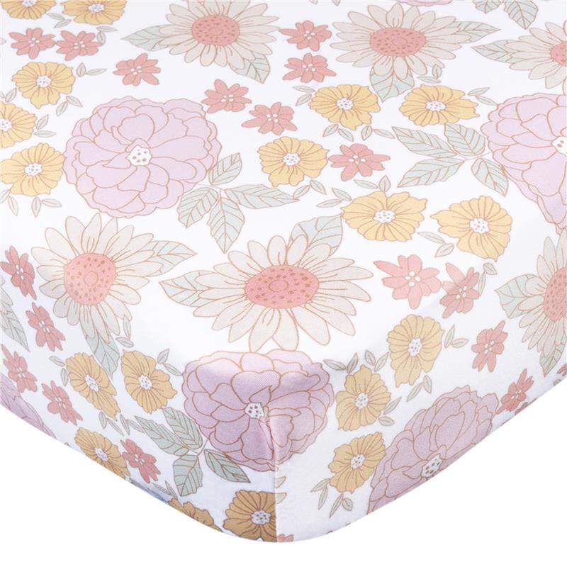 Gerber Baby 2Pk Unisex Knit Crib Sheet, Retro Floral, One Size Image 6