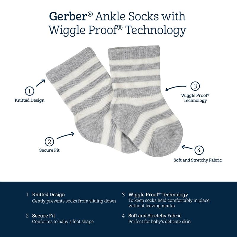 Gerber Baby 6-Pair Sock Bundle, White Image 5