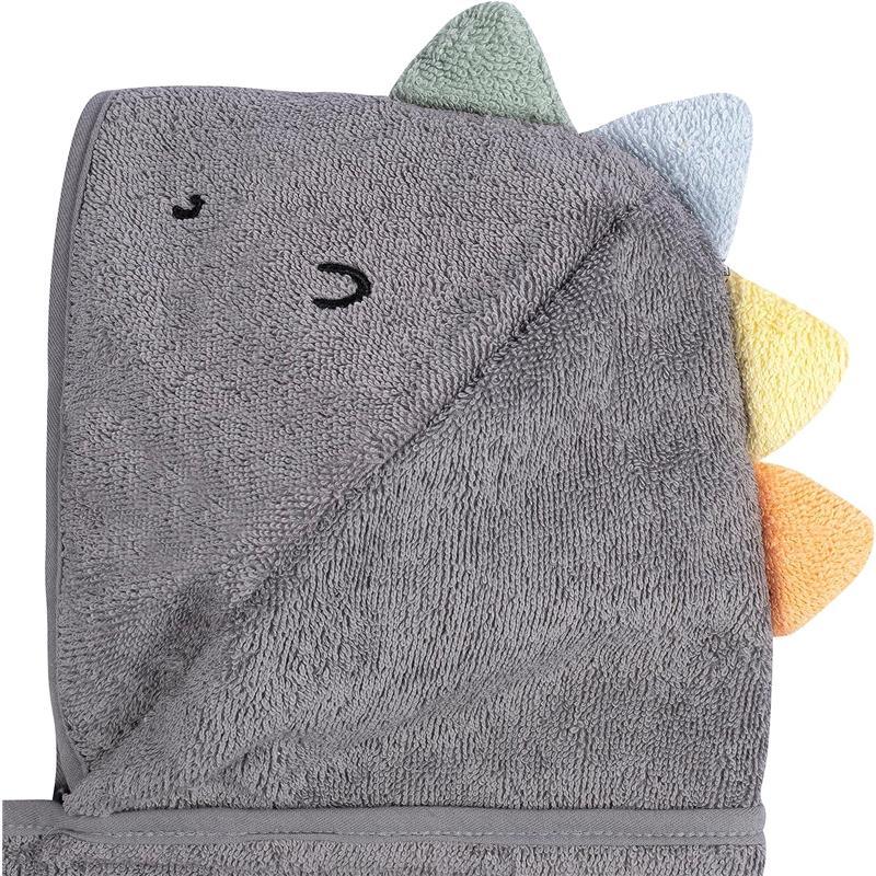 Gerber - Baby Hooded Bath Towel & Washcloths, Dinosaur Image 3