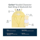 Gerber - Baby Hooded Bath Towel & Washcloths, Giraffe Image 2