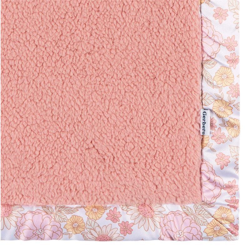 Gerber Bedding - 1Pk 2Ply Plush Blanket, Girl Retro Floral Image 3