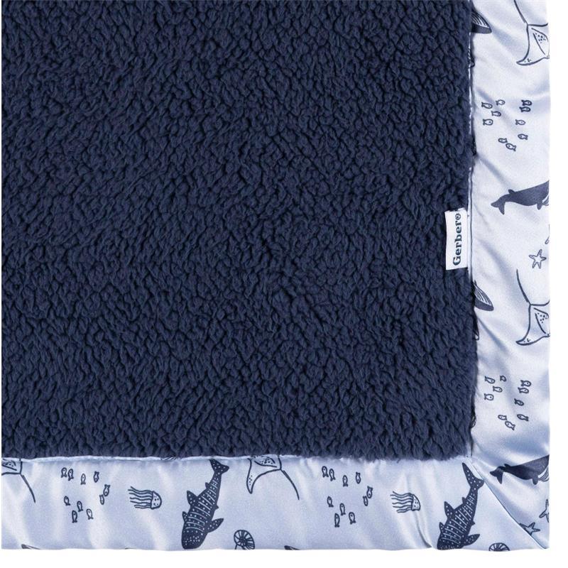 Gerber Bedding - 1Pk 2Ply Plush Blanket, Whale Image 3
