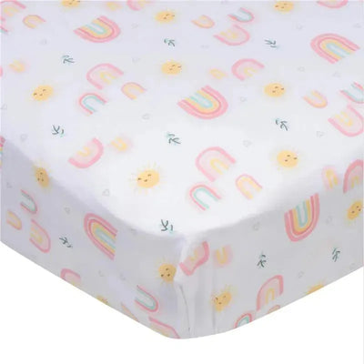Gerber Bedding - 1Pk Changing Pad Cover, Girl Rainbows Image 1
