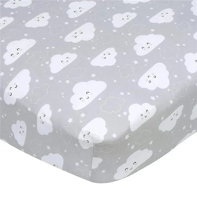 Gerber Bedding - 1Pk Fitted Baby Crib Sheet - Neutral Sheep Cloud Image 1