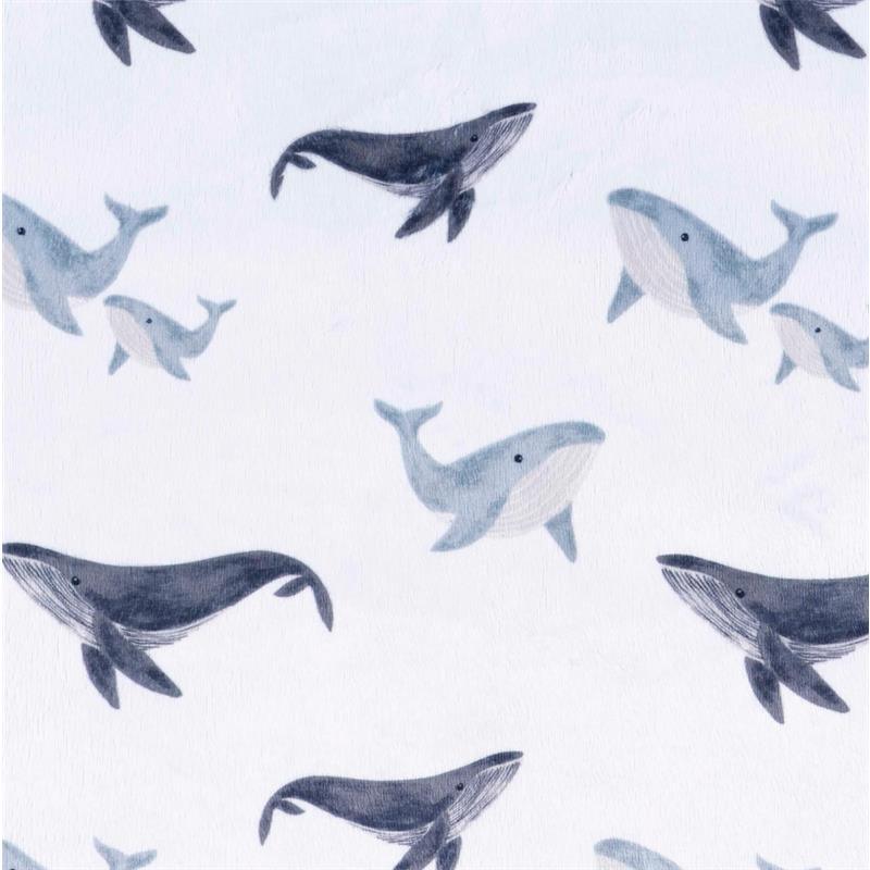 Gerber Bedding 24 - 1Pk 2Ply Plush Blanket - Whale Image 5