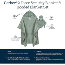 Gerber Bedding - 2Pc Security Blanket & Hooded Blanket Set, Boy Dino Time Image 2