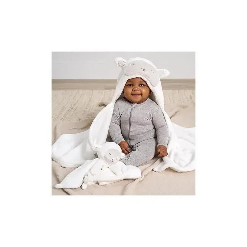 Gerber Bedding - 2Pc Security Blanket & Hooded Blanket Set, Sheep Image 4