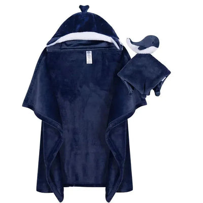 Gerber Bedding 2-piece set featuring a whale-themed hooded blanket and a matching security blanket.