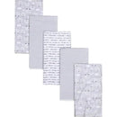Gerber Bedding - 5Pk Flannel Baby Blanket - Neutral Sheep Cloud Image 1