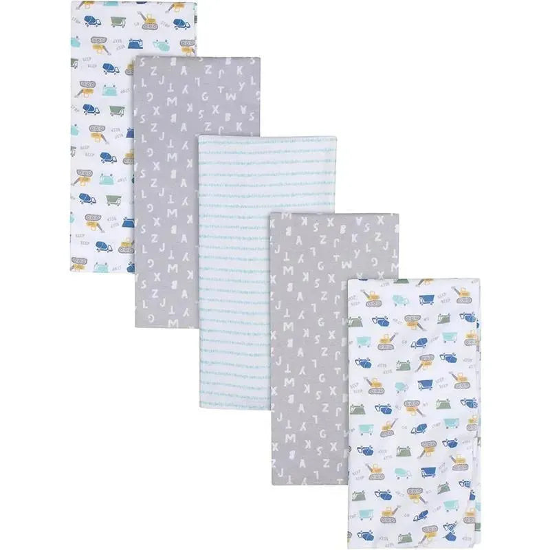 Gerber Bedding - 5Pk Flannel Baby Blanket - Safari trucks Image 1