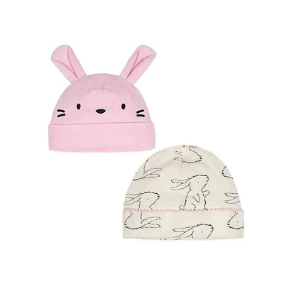 Gerber Bunny Baby Caps 0-6 Months Image 1