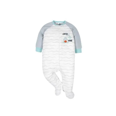 Gerber Footed Sleep n Play Baby Boy, Shark 6-9M Image 1