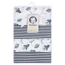 Gerber - Organic Flannel Blanket 4Pk, Navy/White Image 3