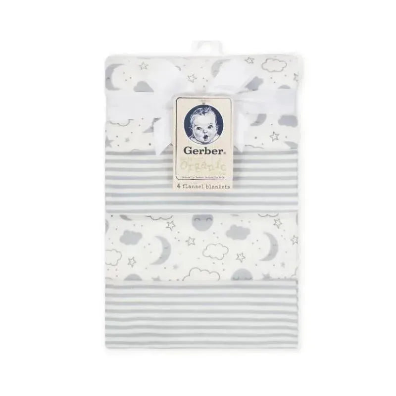 Gerber Organic Flannel Blanket, Grey Clouds Image 2