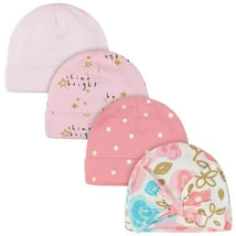 Gerber Ss21 4Pk Caps - Girl 0-6M Princess Image 1