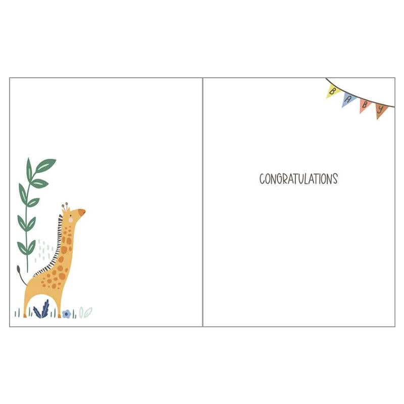 Gina B Designs - Baby Greeting Card Giraffe And Monkey Image 2