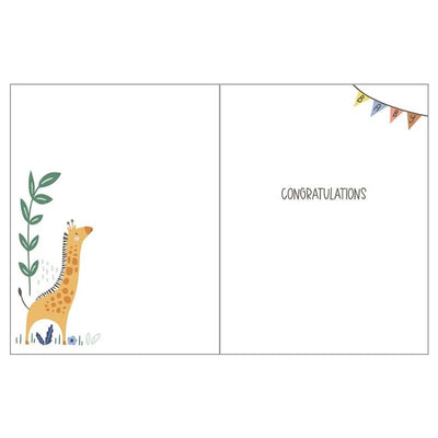 Gina B Designs - Baby Greeting Card Giraffe And Monkey Image 2
