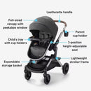 Graco Modes Nest Travel System in Sullivan features a lightweight stroller frame, adjustable seat, and cup holders.