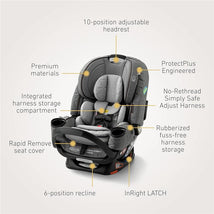 Graco - Premier 4Ever DLX Extend2Fit SnugLock 4-in-1 Car Seat Featuring Anti-Rebound Bar, Midtown Image 2