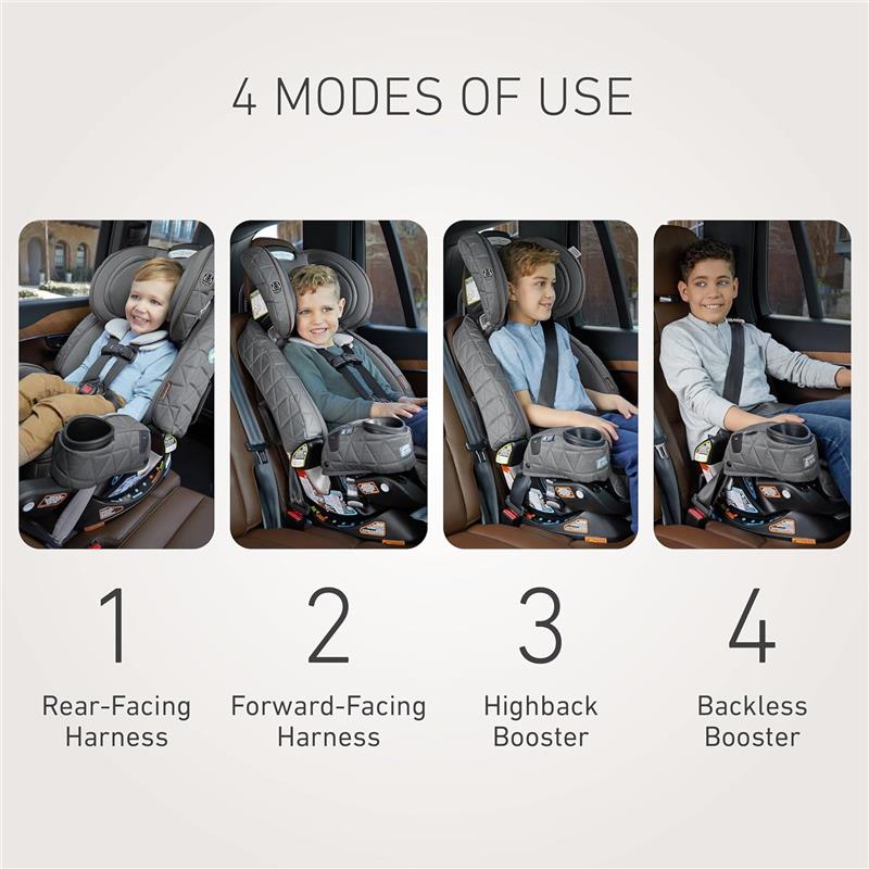 Graco - Premier 4Ever DLX Extend2Fit SnugLock 4-in-1 Car Seat Featuring Anti-Rebound Bar, Midtown Image 6