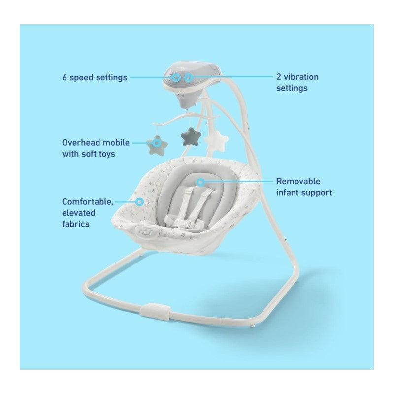 Graco Simple Sway Portable Baby Swing for Infants, Newborn Swing with 15 Songs and Sounds Image 2