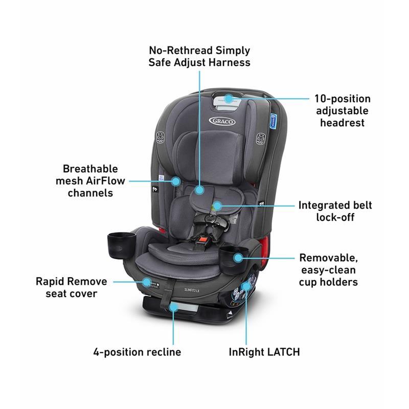 Graco - SlimFit3 LX 3-in-1 All-in-One Convertible Car Seat, Kunningham Image 3