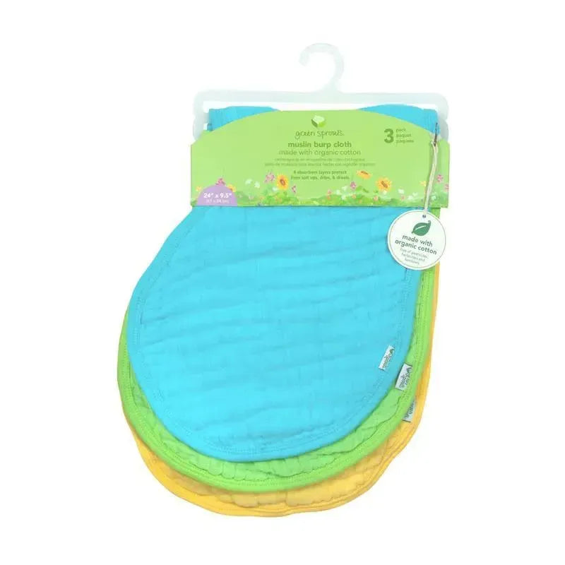Green Sprouts - 3Pk Organic Muslin Burp Cloths, White Image 6