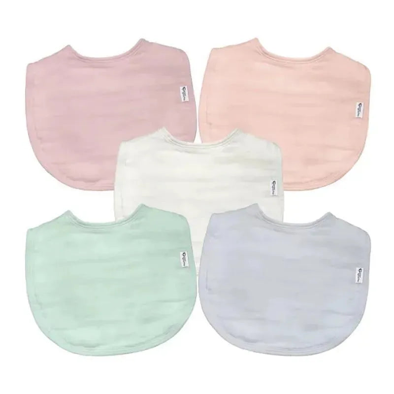 Green Sprouts - 5Pk Organic Cotton Muslin Bibs, Rose Image 1