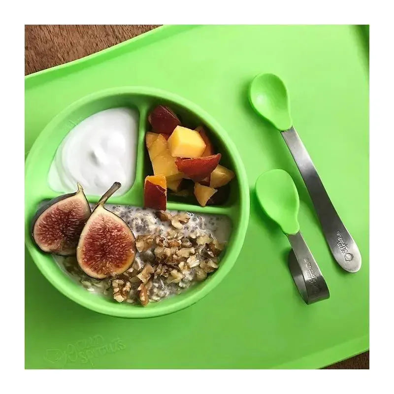 Green Sprouts Silicone Learning Bowl, Gray Image 3