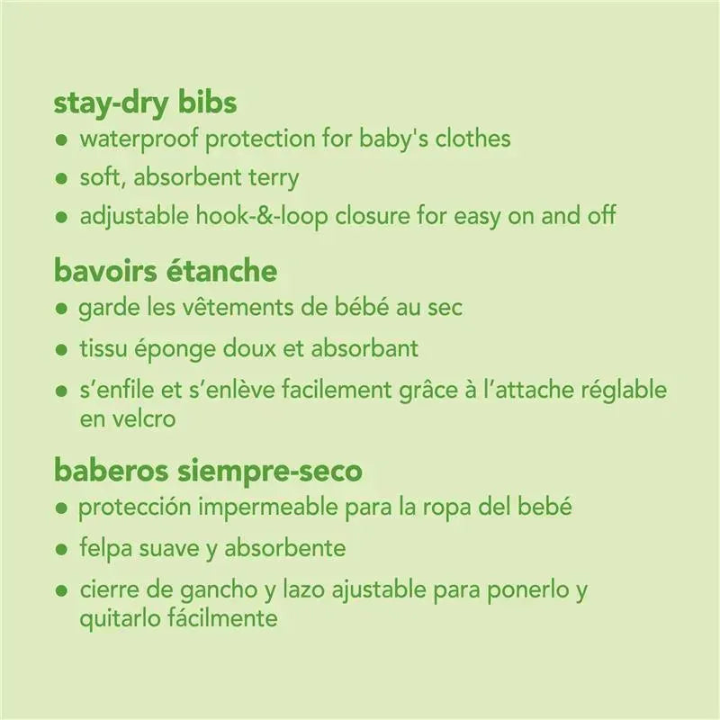 Green Sprouts Stay-Dry Infant Bibs 10-Pack, Blue 3-12M Image 5