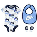 Haddad - Nike Bodysuit Bib Booties 3 Pc Hosiery Little Kids, White/Blue  Image 1