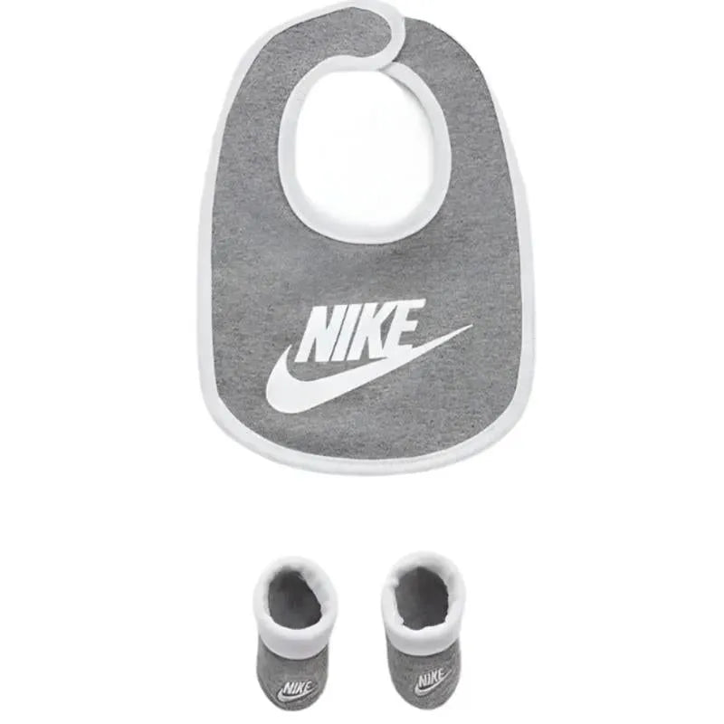 Nike Baby - Core Swoosh Bib & Bootie 2-Piece Hosiery Set, Grey Image 1