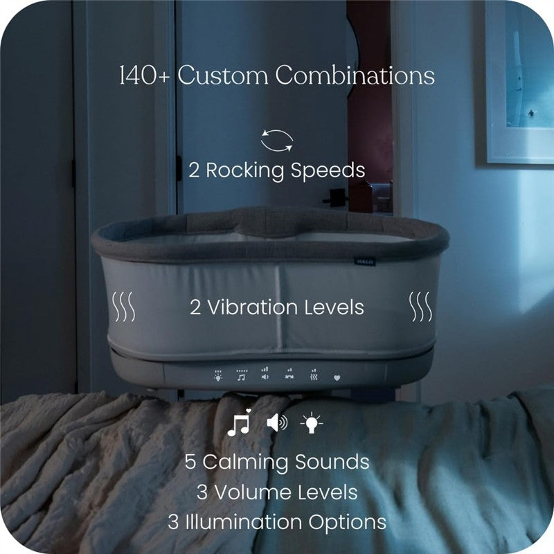 HALO BassiNest Connected Swivel Sleeper 3.0 Smart Bassinet - Grey Image 4