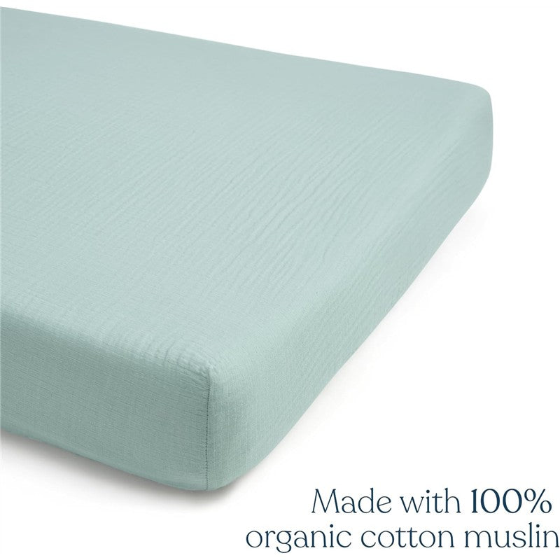 HALO Full-Size Fitted Crib Sheets 2-Pack - Calm Sage Image 3
