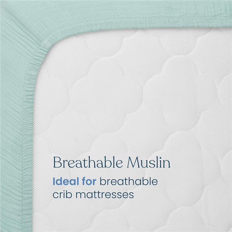 HALO Full-Size Fitted Crib Sheets 2-Pack - Calm Sage Image 4