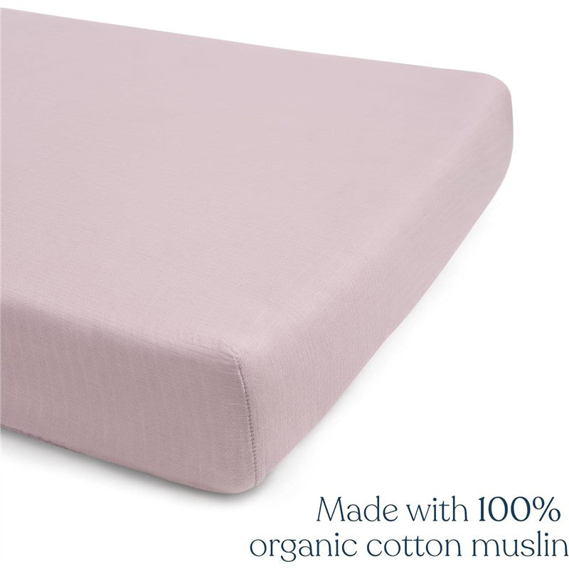 HALO Full-Size Fitted Crib Sheets 2-Pack - Mauve Image 3