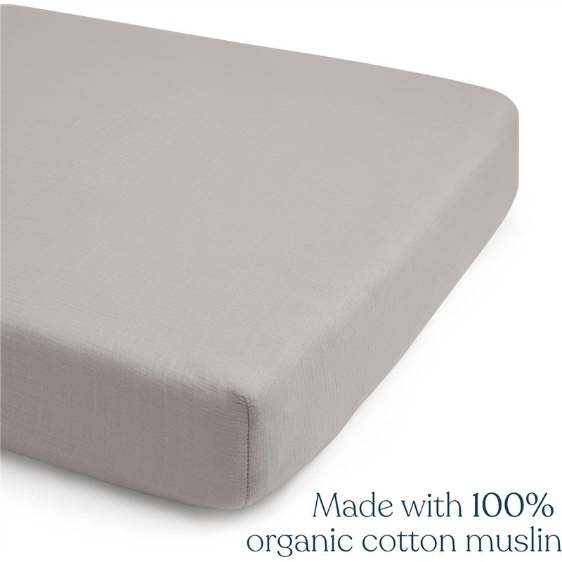 HALO Full-Size Fitted Crib Sheets 2-Pack - Storm Grey Image 3