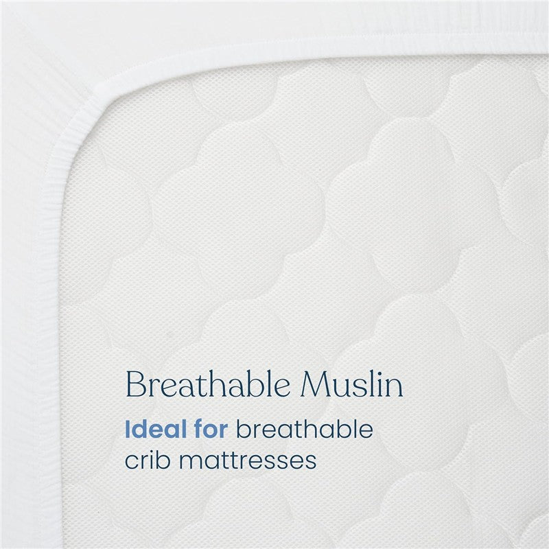 HALO Full-Size Fitted Crib Sheets 2-Pack - White Image 4